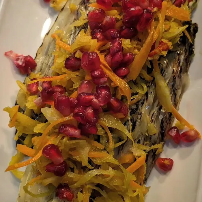 Roasted Cabbage with pomegranate 